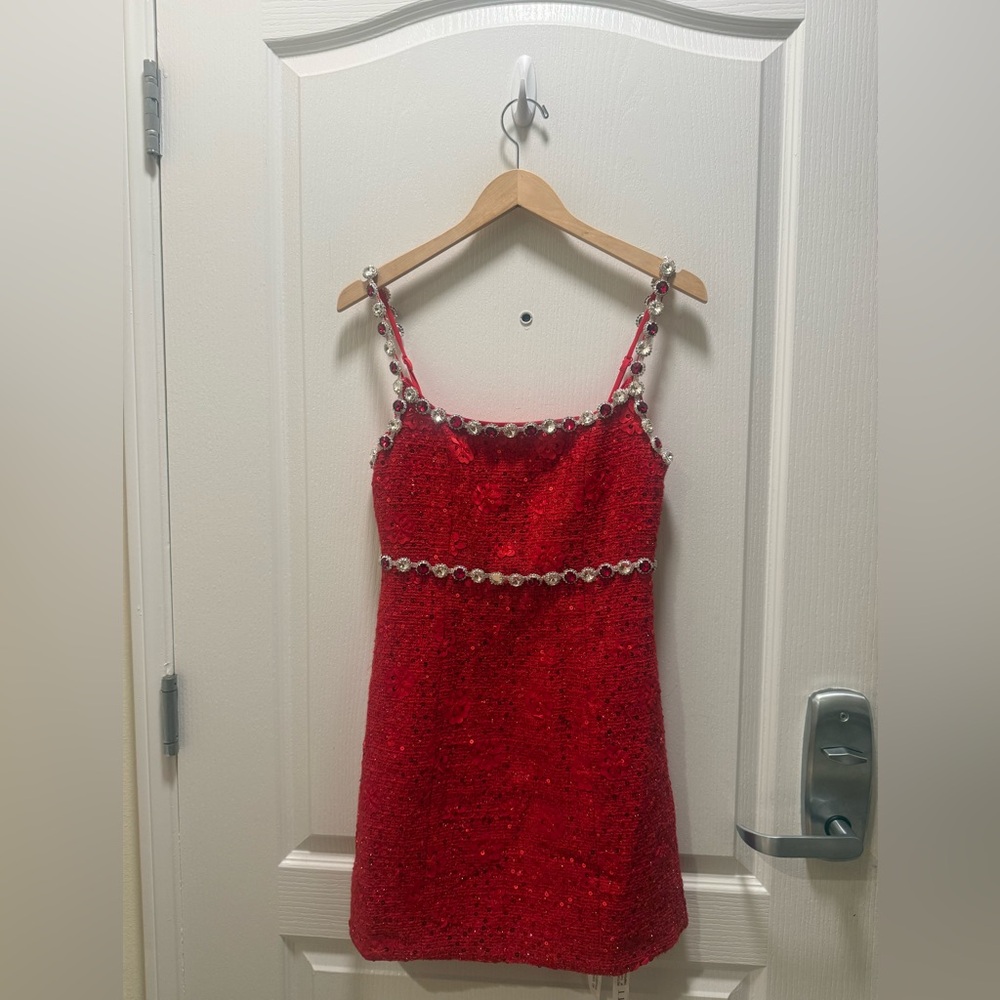 Elliatt Adeline Embellished Sequin Tweed Cocktail Minidress size M NWT - Picture 5 of 6